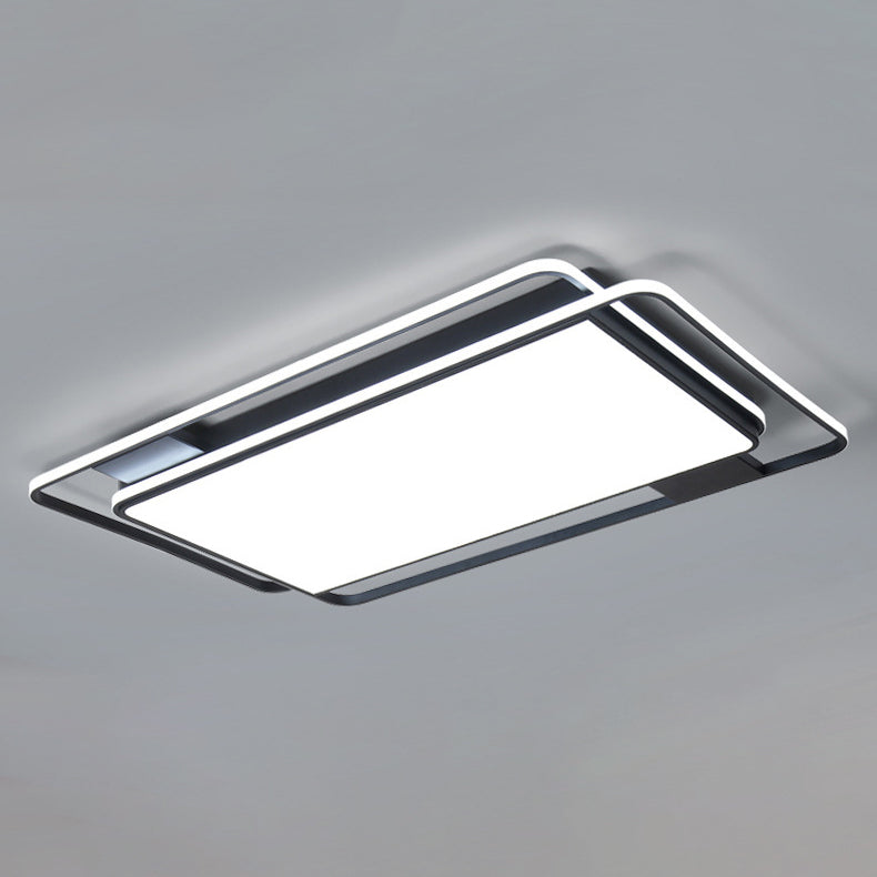 Modern Style Black Led Flush Mount Fixture Geometric Acrylic Flush Ceiling Lighting