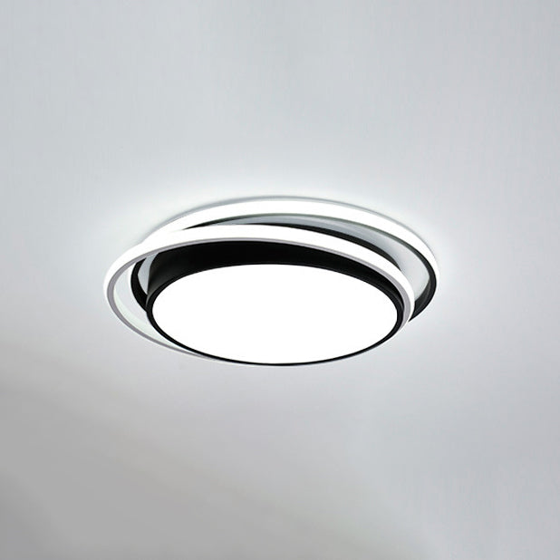 Modern Style Black Led Flush Mount Fixture Geometric Acrylic Flush Ceiling Lighting