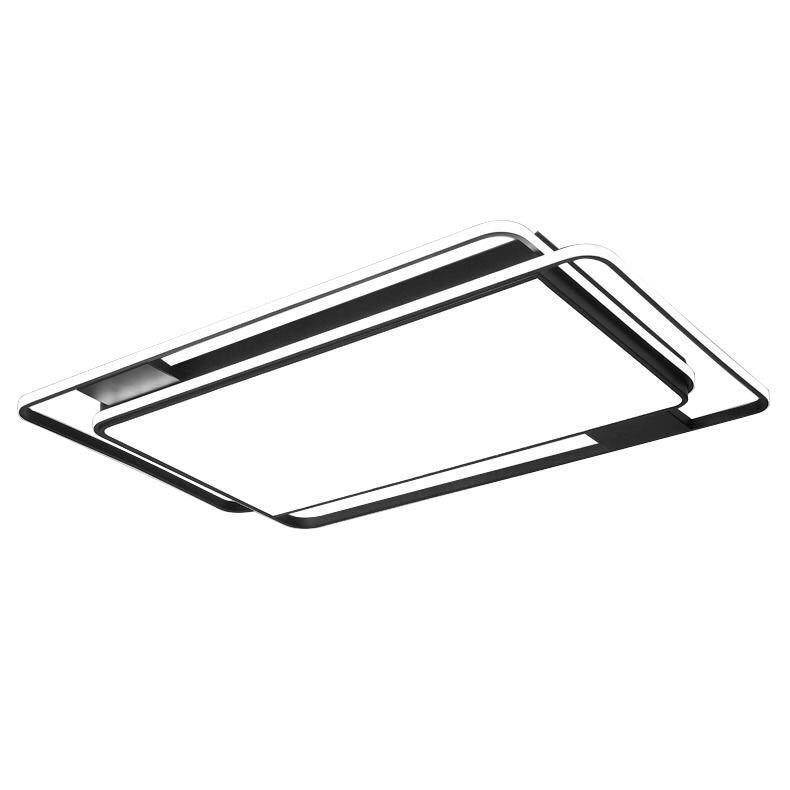 Modern Style Black Led Flush Mount Fixture Geometric Acrylic Flush Ceiling Lighting
