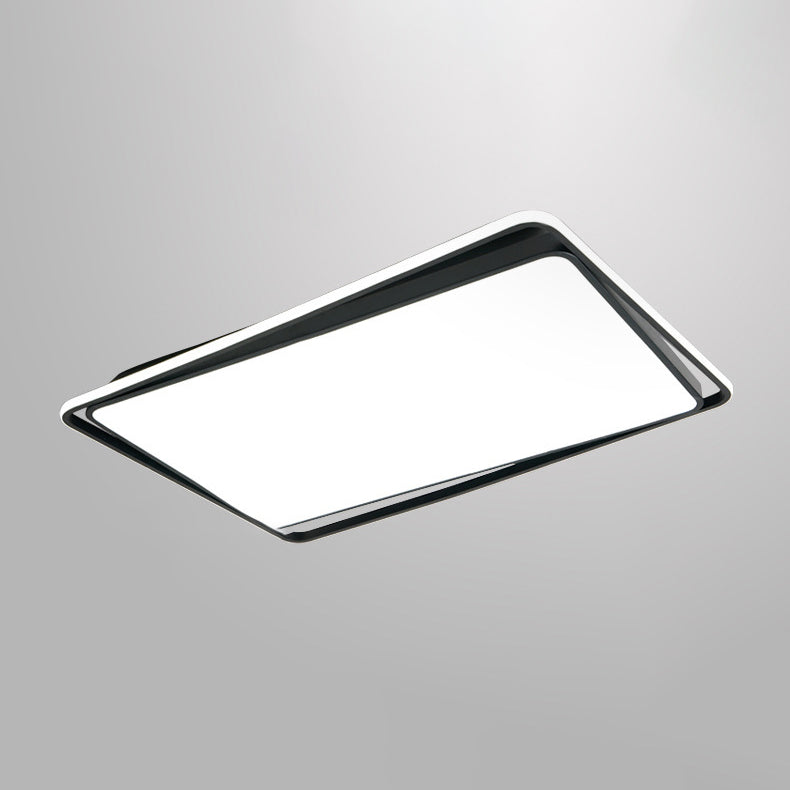 Modern Style Black Led Flush Mount Fixture Geometric Acrylic Flush Ceiling Lighting
