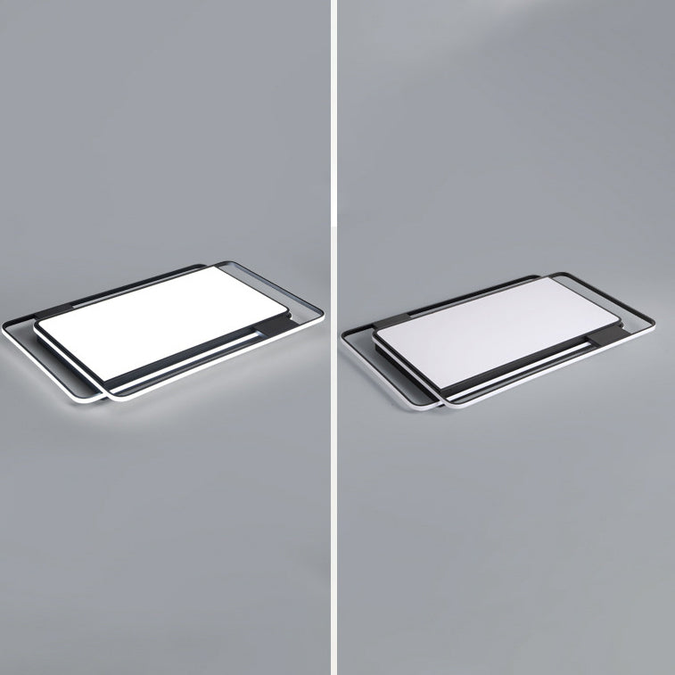 Modern Style Black Led Flush Mount Fixture Geometric Acrylic Flush Ceiling Lighting