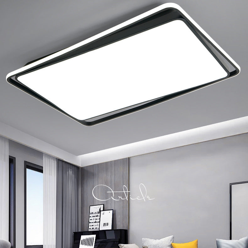 Modern Style Black Led Flush Mount Fixture Geometric Acrylic Flush Ceiling Lighting