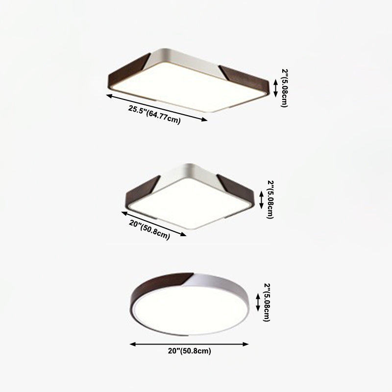 Plafonnier LED en acrylique blanc à 1 lumière, plafonnier géométrique moderne à montage en surface