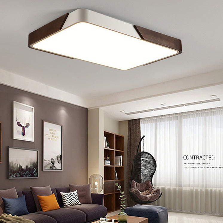 Plafonnier LED en acrylique blanc à 1 lumière, plafonnier géométrique moderne à montage en surface