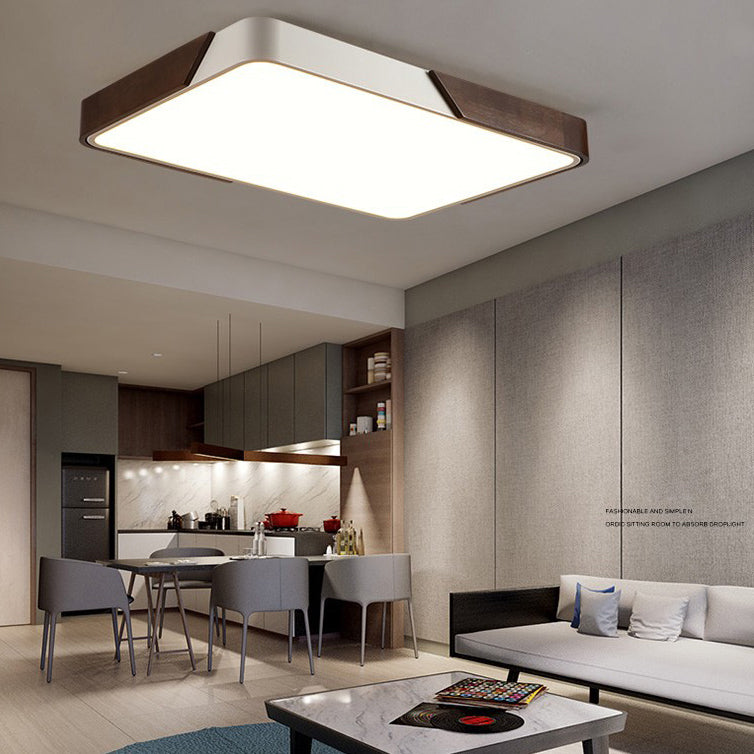 Plafonnier LED en acrylique blanc à 1 lumière, plafonnier géométrique moderne à montage en surface