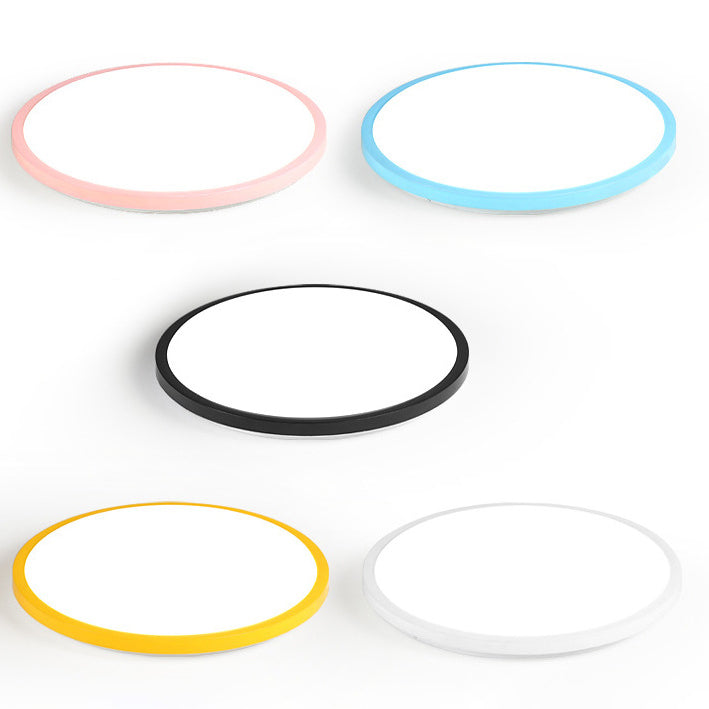 Acrylic Round Shade Flush Mount Llight Modern Nordic Macarons Style1 Head Flush Mount