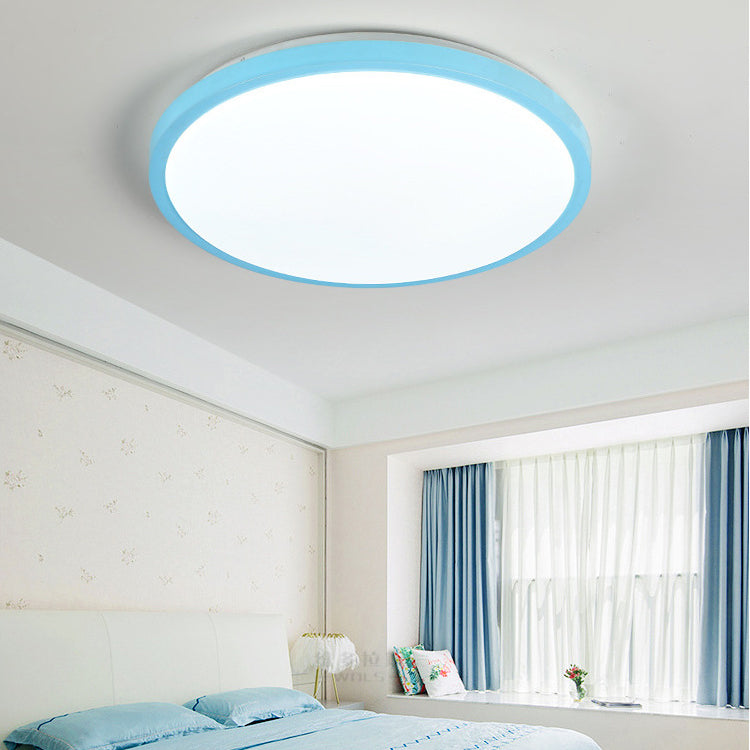Acrylic Round Shade Flush Mount Llight Modern Nordic Macarons Style1 Head Flush Mount