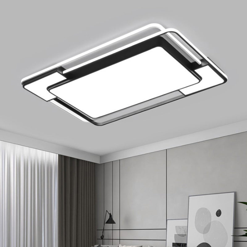 Lámpara empotrada de 1 luz de estilo moderno acrílico con montaje empotrado Led negro geométrico