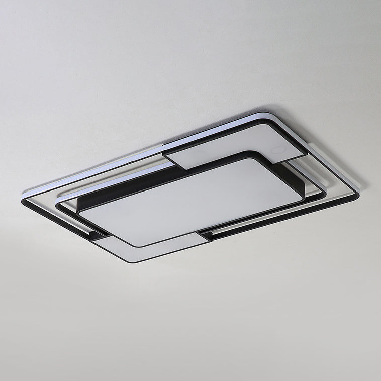 Lámpara empotrada de 1 luz de estilo moderno acrílico con montaje empotrado Led negro geométrico