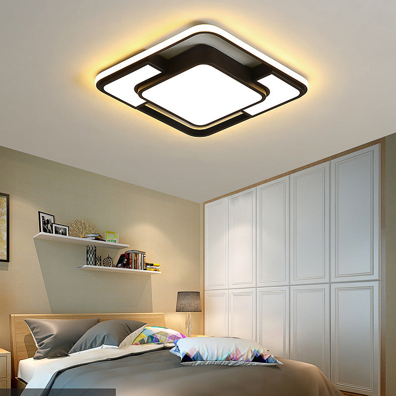Lámpara empotrada de 1 luz de estilo moderno acrílico con montaje empotrado Led negro geométrico