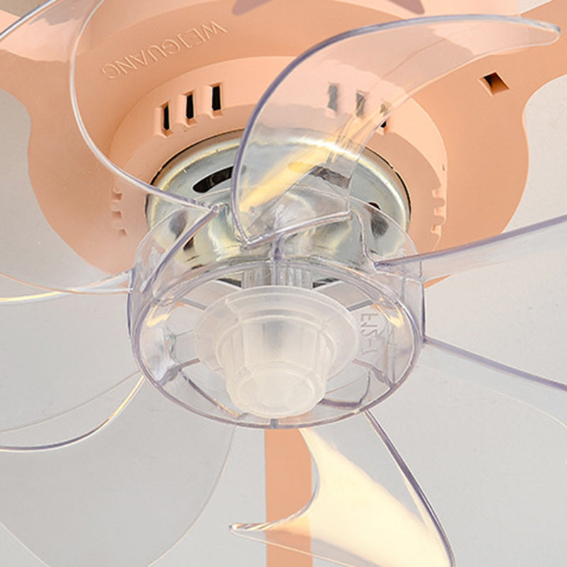 Kids Creative Star LED Ceiling Fan Light Wrought Iron Indoor Ceiling Light with Acrylic Shade