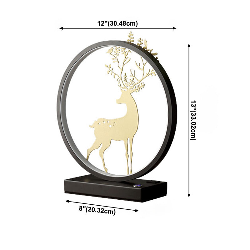1 table de cerf de cercle léger les lampes de chevet moderne lampes de chevet en métal