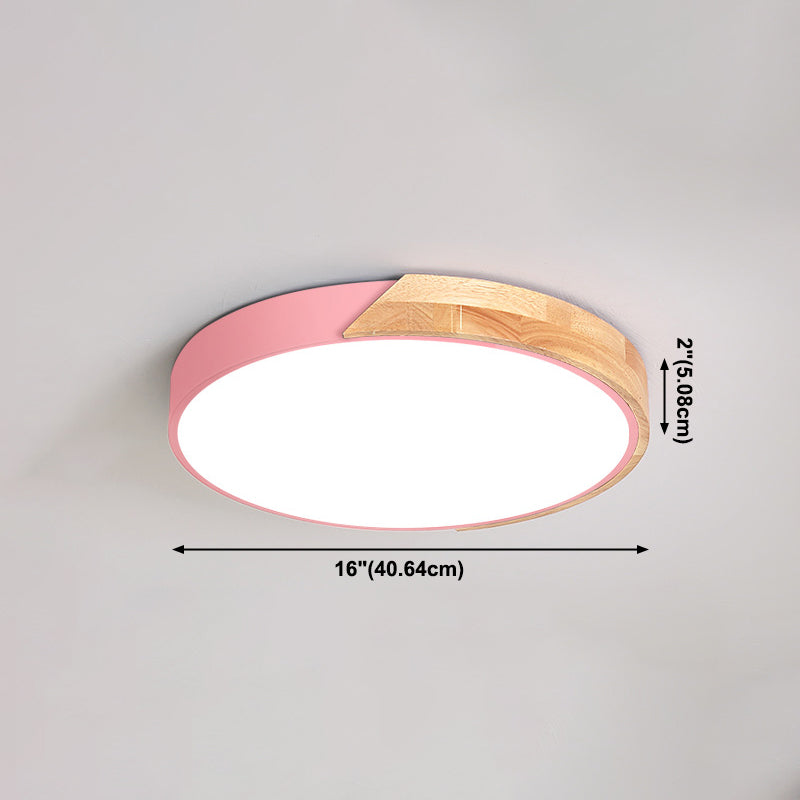 Abat-jour rond en métal encastré Llight Macarons nordiques Style1 tête encastrée