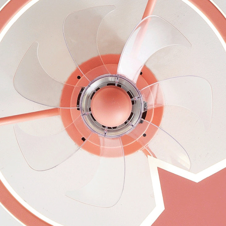 Kids Artistic LED Ceiling Fans Wrought Iron Star Ceiling Fixture with Acrylic Shade