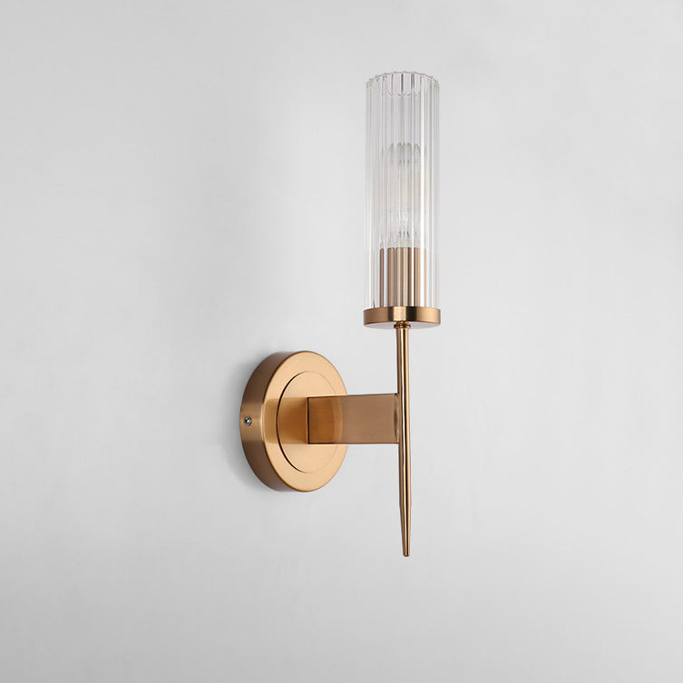 Lampe murale simple en verre en or dans la lumière murale cylindrique en fer moderne pour les espaces intérieurs