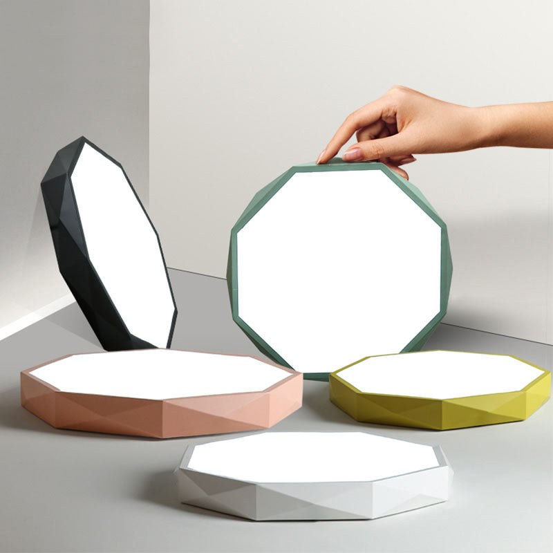 Metal Geometric Shade Flush Mount Llight Nordic Macarons Style1 Head Flush Mount