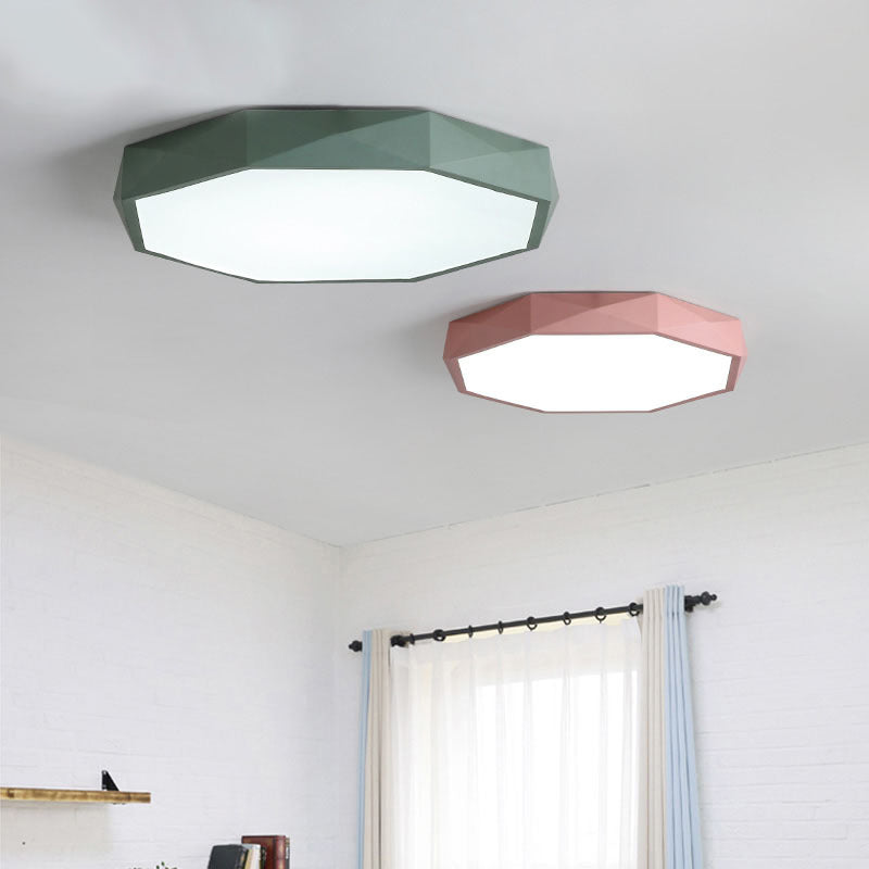 Metal Geometric Shade Flush Mount Llight Nordic Macarons Style1 Head Flush Mount