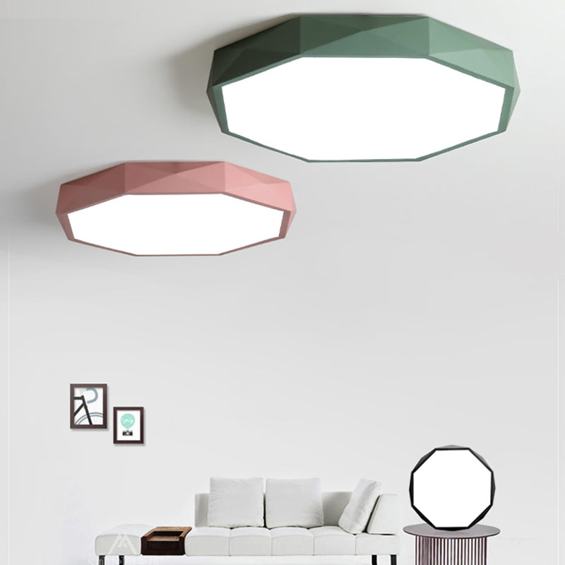 Metal Geometric Shade Flush Mount Llight Nordic Macarons Style1 Head Flush Mount