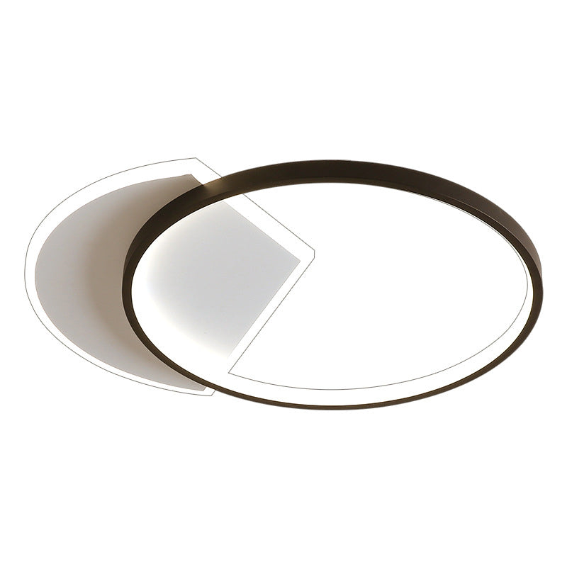 Black and White LED Ceiling Light in Modern Style Aluminium Geometric Flush Mount with Acrylic Shade