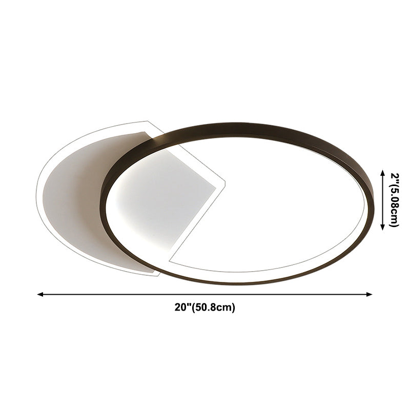 Black and White LED Ceiling Light in Modern Style Aluminium Geometric Flush Mount with Acrylic Shade