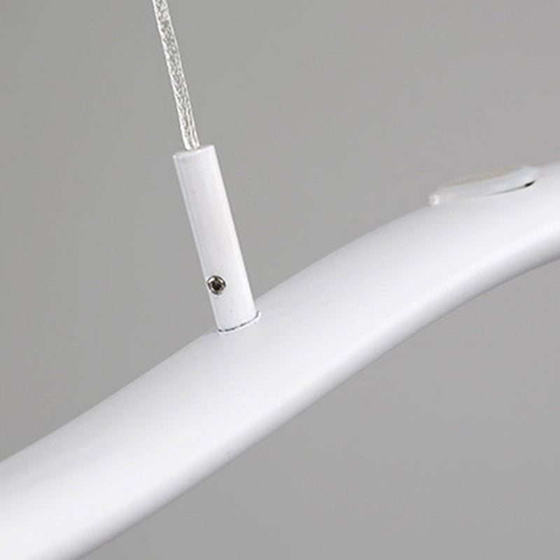 Illuminazione isola lineare moderna lampadario a pendente metallo 5 luci isola luminosa in bianco