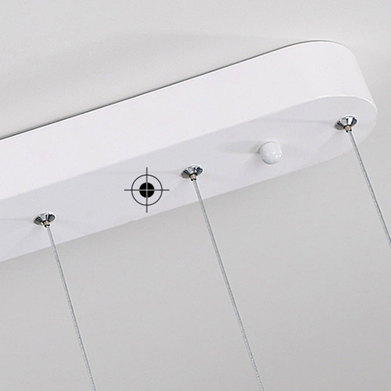 Illuminazione isola lineare moderna lampadario a pendente metallo 5 luci isola luminosa in bianco