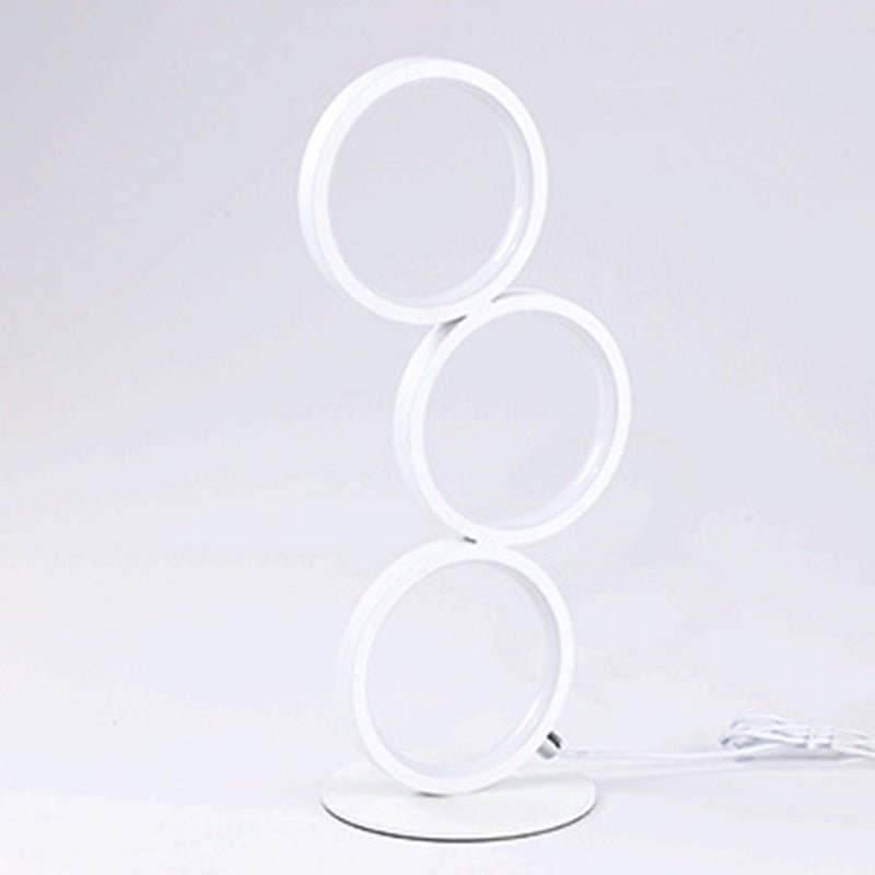 Lámparas de mesita de noche circular lámparas de mesa modernas 3 lámparas de mesa de luz ligeras