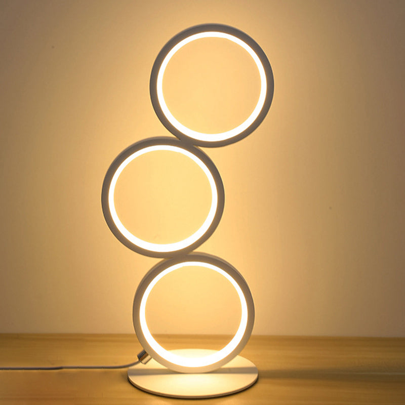 Lámparas de mesita de noche circular lámparas de mesa modernas 3 lámparas de mesa de luz ligeras