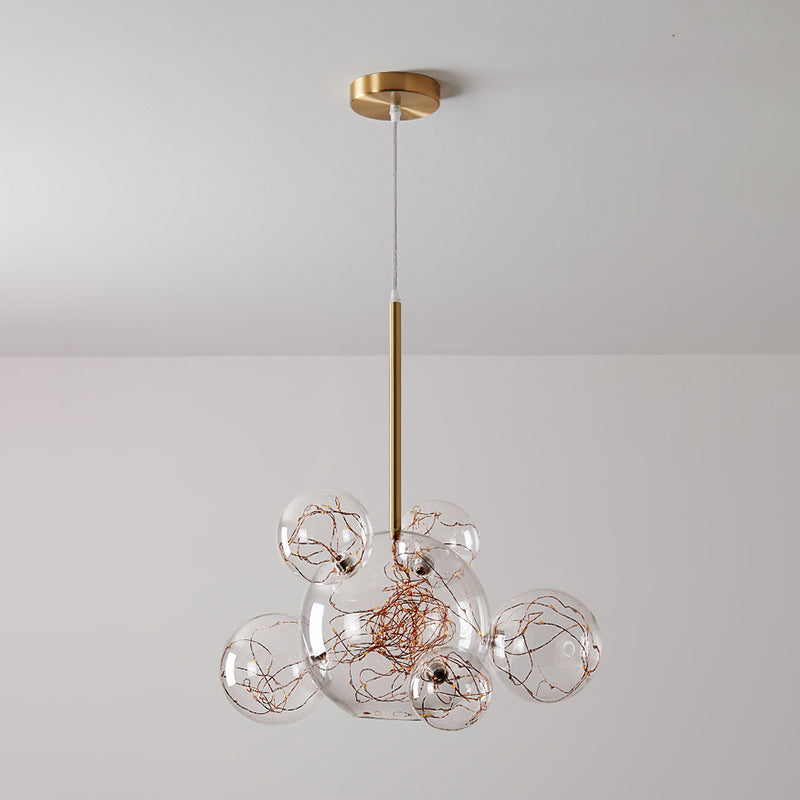 Multi-Lights Round Shade Modern Simple LED Style Hanging Ceiling Lights