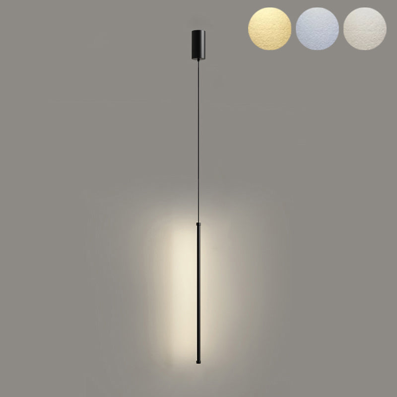 Minimalistische lineare Anhängerbeleuchtung, Acryl -LED hängen Licht in Schwarz