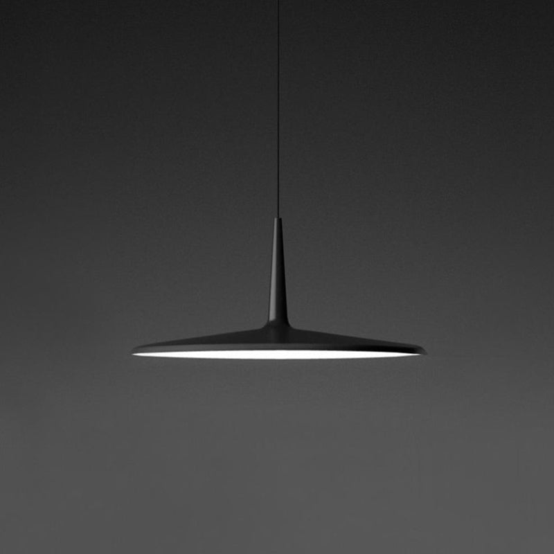 Minimalistischer Metallheizanhänger leichter, flacher Schatten 1-Licht-LED-Anhängerbeleuchtung für Esstisch