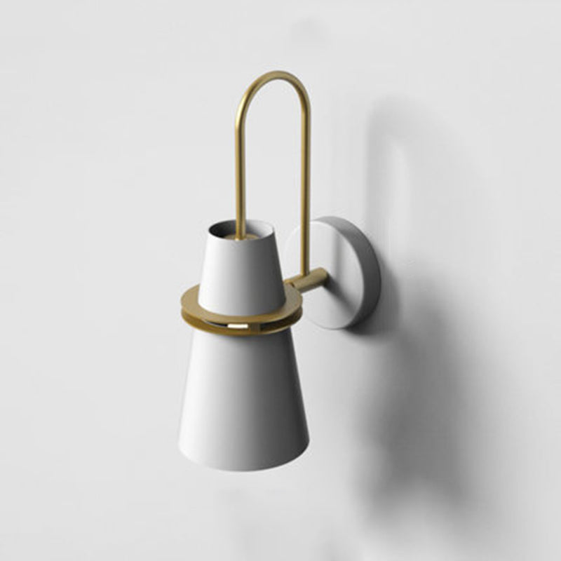 Illuminazione a parete svasata in metallo contemporaneo 1 lampada montata a parete per la testa