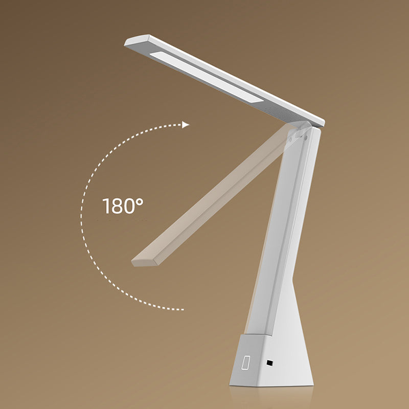 USB Table Lamp with Touch Control, Task Plastic Folding Table Light for Bedroom