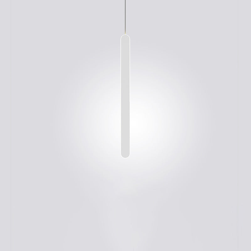 Minimalistische lineare Anhängerbeleuchtung, Acrylschatten um Metallstange hängen Licht