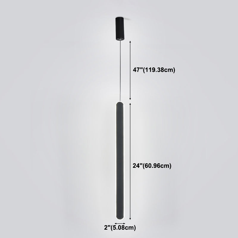 Minimalistische lineare Anhängerbeleuchtung, Acrylschatten um Metallstange hängen Licht