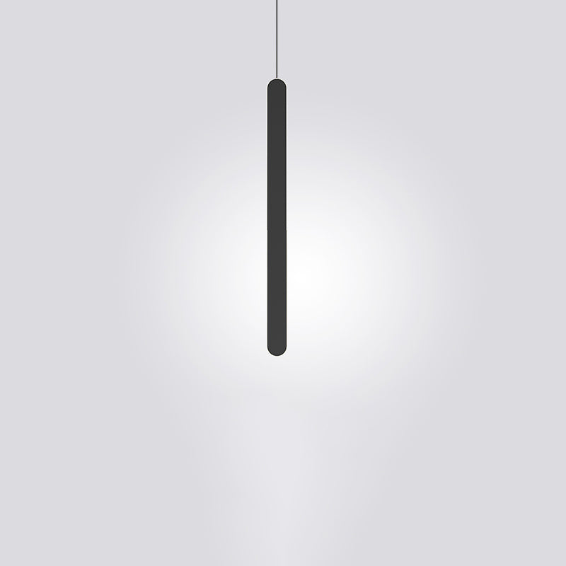 Minimalistische lineare Anhängerbeleuchtung, Acrylschatten um Metallstange hängen Licht