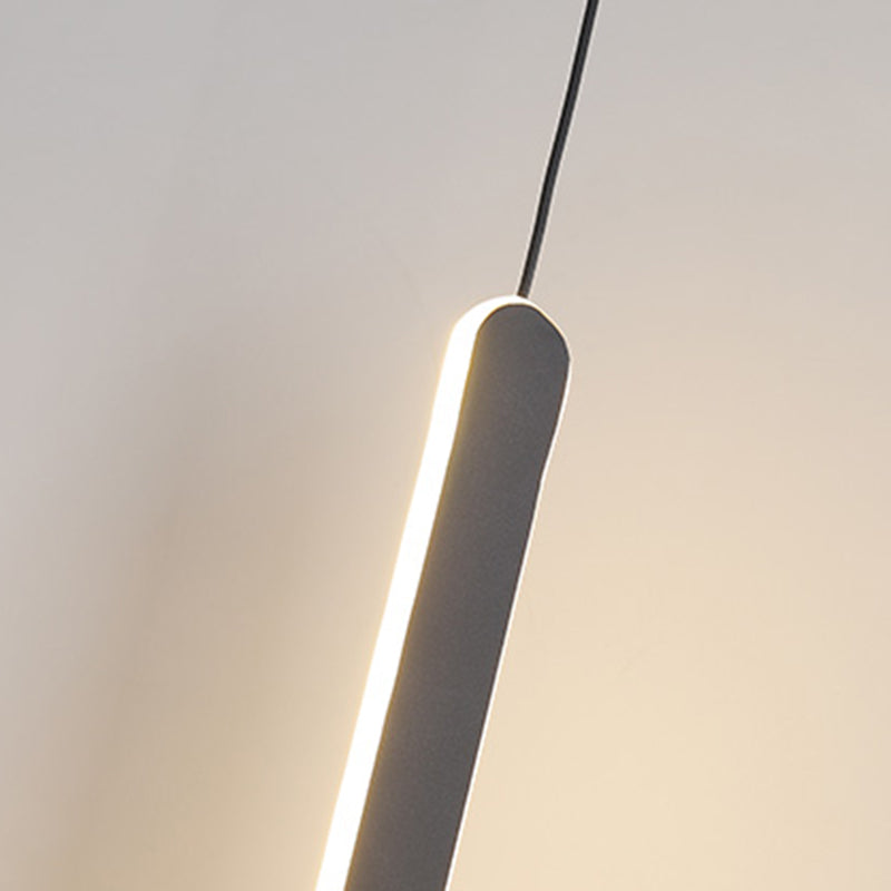 Minimalistische lineare Anhängerbeleuchtung, Acrylschatten um Metallstange hängen Licht