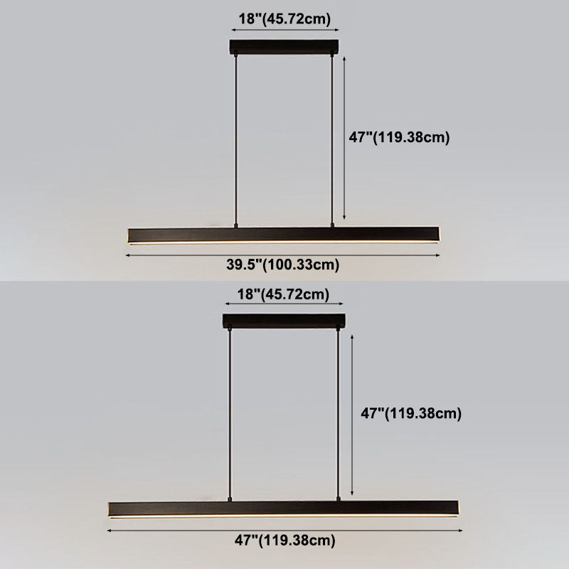 Caratteristico semplice moderno moderno a LED LED Isola sospesa a sospensione per ufficio sala da pranzo