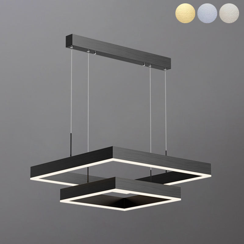 Multiple Squares Hanging Pendant Lights Modern Led Chandeliers Metal Chandelier