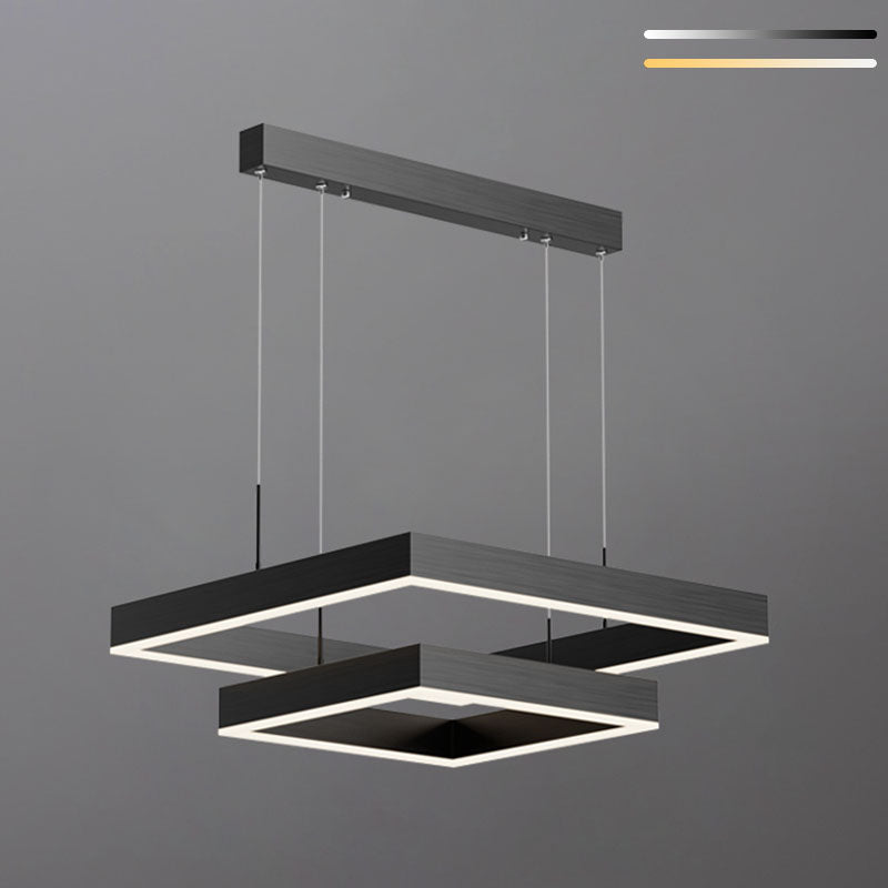 Multiple Squares Hanging Pendant Lights Modern Led Chandeliers Metal Chandelier
