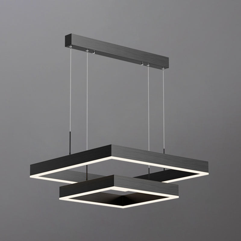 Multiple Squares Hanging Pendant Lights Modern Led Chandeliers Metal Chandelier
