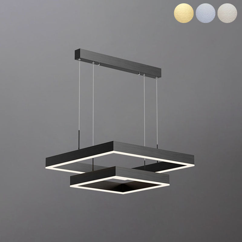Multiple Squares Hanging Pendant Lights Modern Led Chandeliers Metal Chandelier