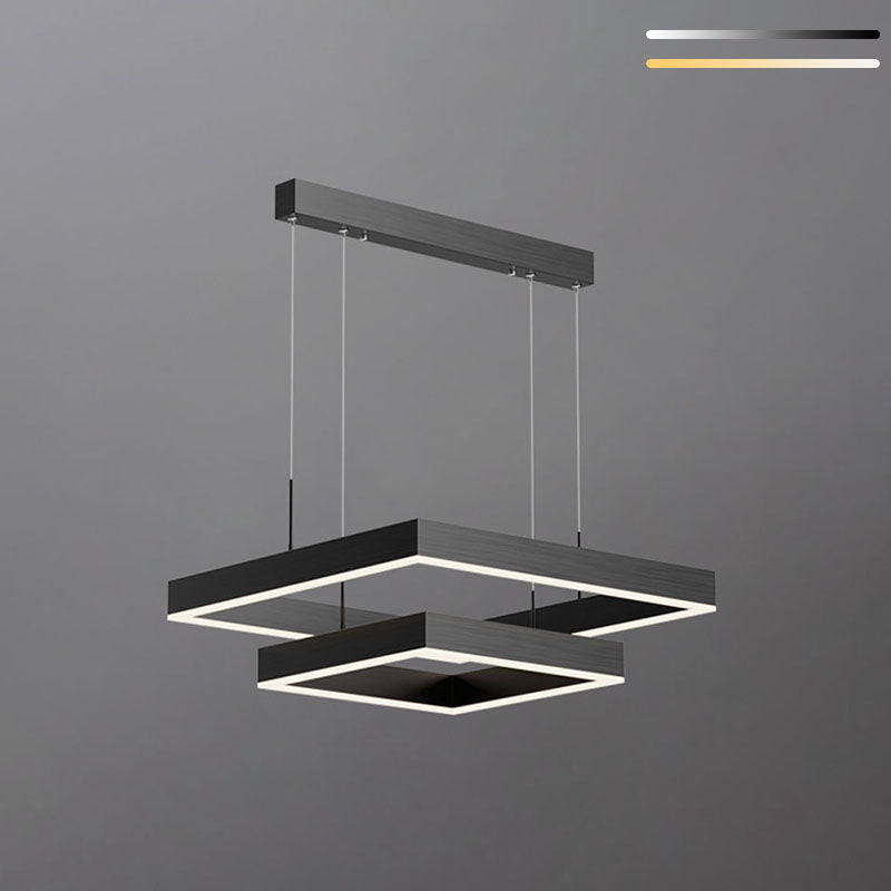 Multiple Squares Hanging Pendant Lights Modern Led Chandeliers Metal Chandelier