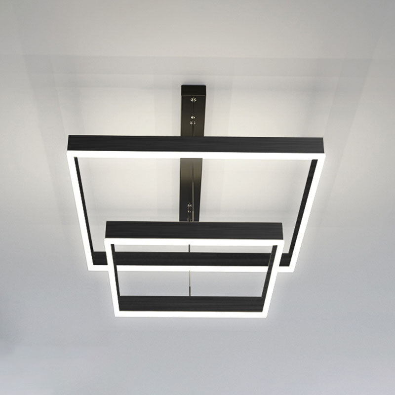 Multiple Squares Hanging Pendant Lights Modern Led Chandeliers Metal Chandelier