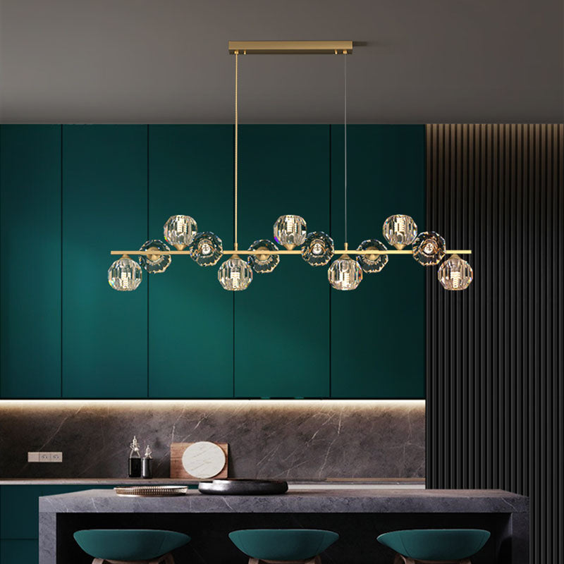 Nordic Light Luxury Simple Modern Style LED Hanging Island Pendant Light for Dining Room Office