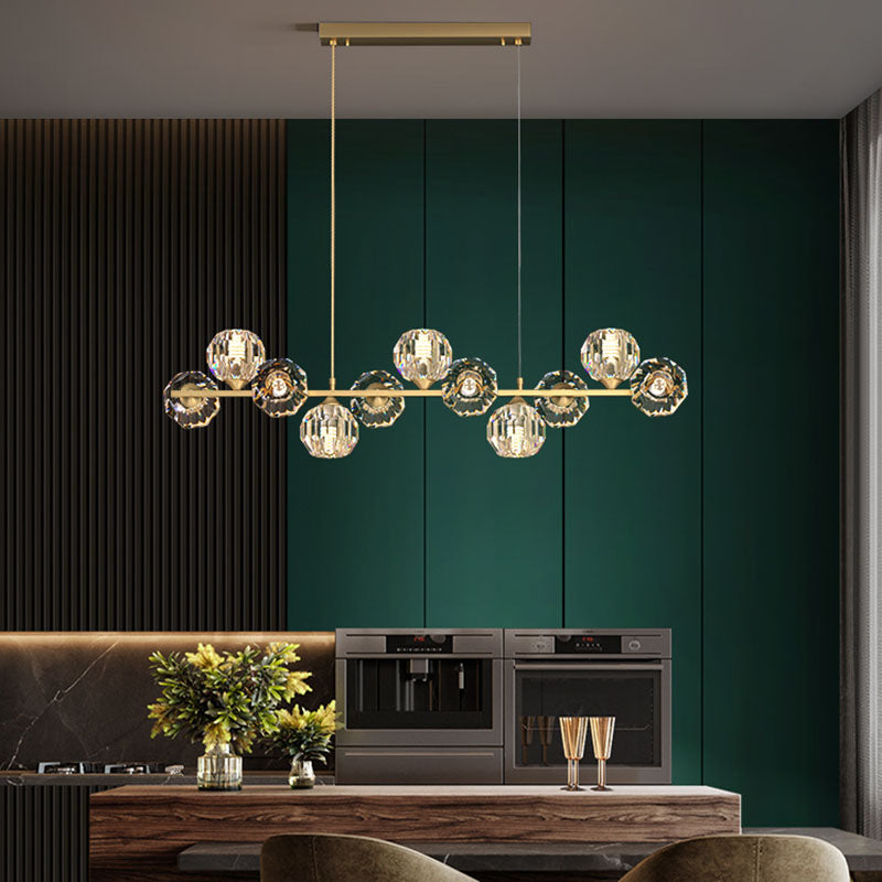 Nordic Light Luxury Simple Modern Style LED Hanging Island Pendant Light for Dining Room Office