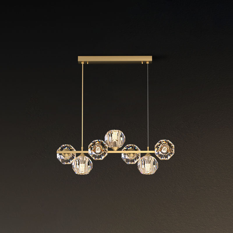 Nordic Light Luxury Simple Modern Style LED Hanging Island Pendant Light for Dining Room Office