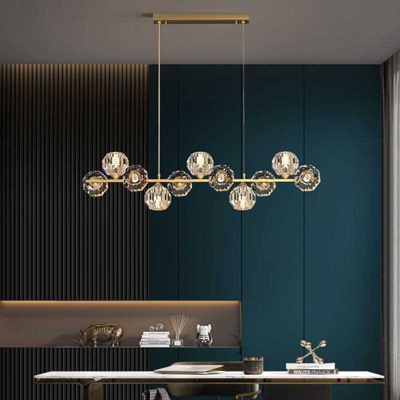 Nordic Light Luxury Simple Modern Style LED Hanging Island Pendant Light for Dining Room Office
