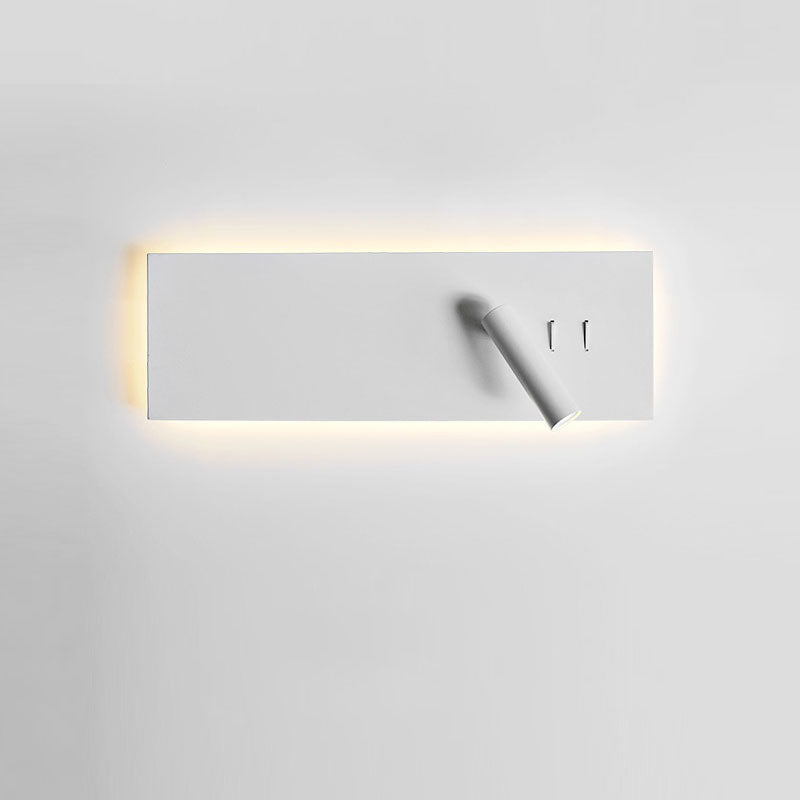 Moderna luce montata a parete rettangolare 1 lampada da parete in ferro per riflettori per camera da letto