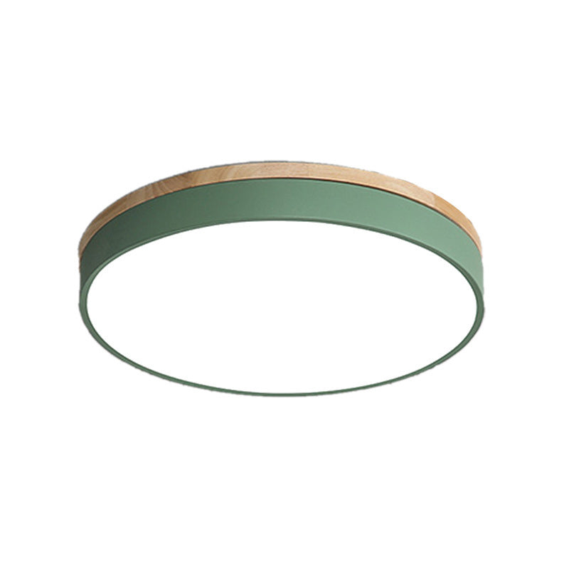 Lámpara de techo LED minimalista moderna, montaje empotrado circular de hierro forjado con pantalla acrílica